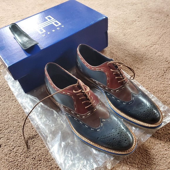 Men\'s Hardy Eric Oxford Blue/Cognac Dress Shoes main image 4
